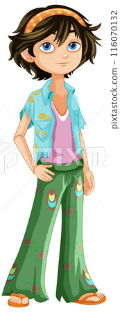 Hippie Boy Character Illustration Hippie Boy Character Illustration 116070132