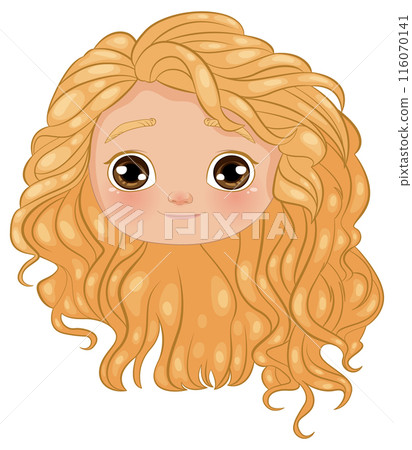 Curly Haired Character Illustration 116070141