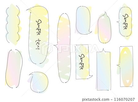 垂直手寫語音氣泡，水彩風格漸變 116070207