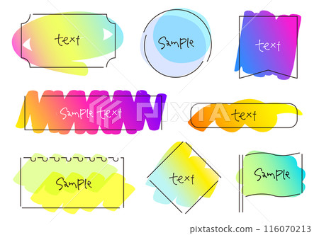 Stylish line drawing frame that looks like it was painted with a highlighter pen RGB Bright gradation 116070213
