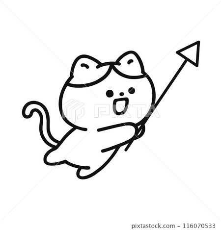指針、箭頭、貓/線圖 116070533