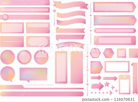 Useful watercolor pink frame set Useful watercolor pink frame set 116070631