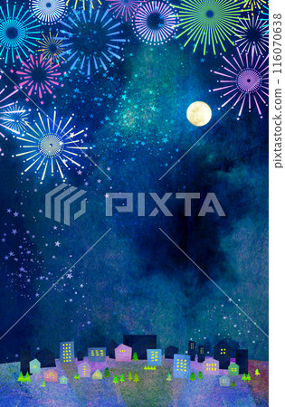 夏日夜空中閃爍的煙火 116070638