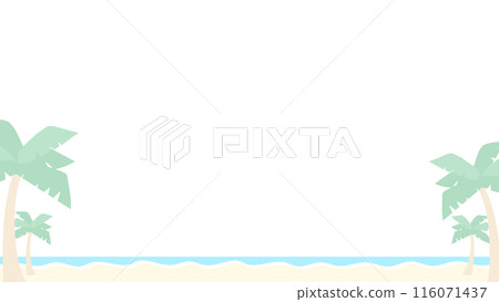 熱帶海灘和棕櫚樹的簡單框架 116071437