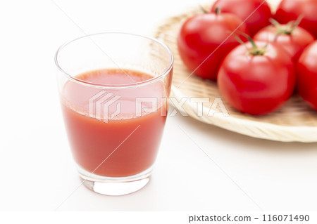 Tomato juice on white background Tomato juice on white background 116071490