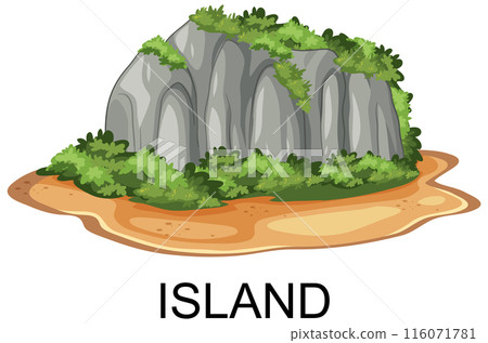 Lush Island with Rocky Terrain 116071781