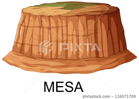 Illustration of a Mesa Landform 116071789