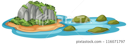 Scenic Island with Rocky Shoreline 116071797