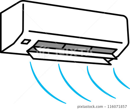 Simple air conditioner illustration cold wind Simple air conditioner illustration cold wind 116071857