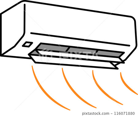 Simple air conditioner illustration warm air Simple air conditioner illustration warm air 116071880