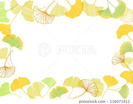 Ginkgo frame illustration in watercolor style 116071912