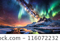 夢幻般的自然雪和極光（生成人工智慧） 116072232