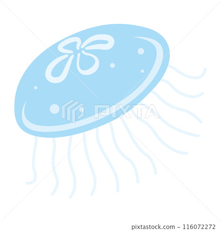 水母02淺藍色簡單插畫 116072272