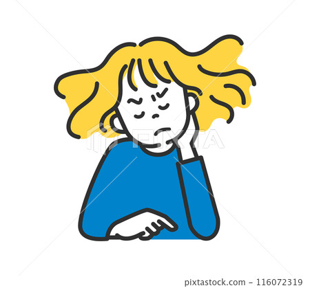 Illustration of a frustrated woman 116072319