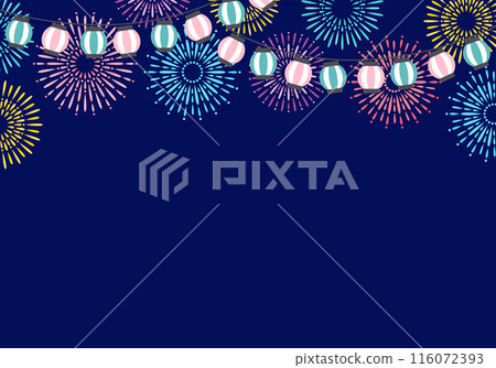 Stylish summer festival fireworks frame background 12 navy blue 116072393