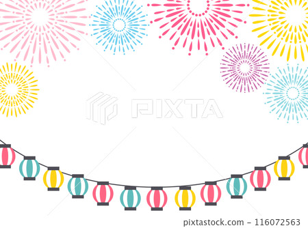 Stylish summer festival fireworks frame background 16 116072563