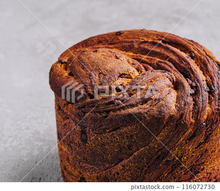 Artisan chocolate swirl bread on gray surface 116072730