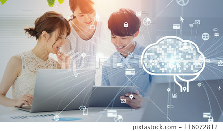 開會的商務人士和 AI/人工智慧 116072812