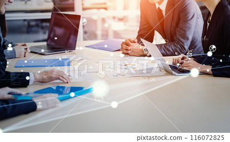 Meeting business people and communication network Meeting business people and communication network 116072825