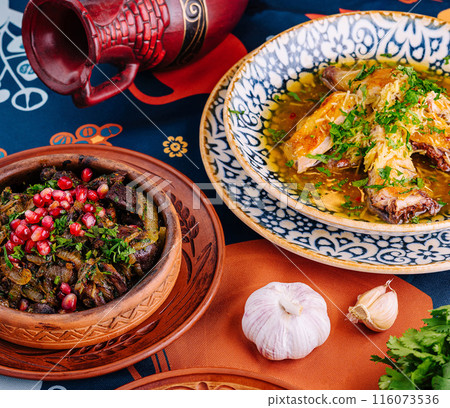 Traditional middle eastern cuisine assortment Traditional middle eastern cuisine assortment 116073536