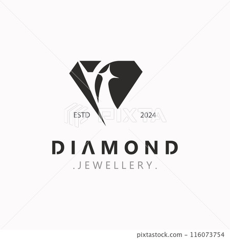 Diamond jewelry Logo, jewelry shop business identity, emblem, creative design 116073754
