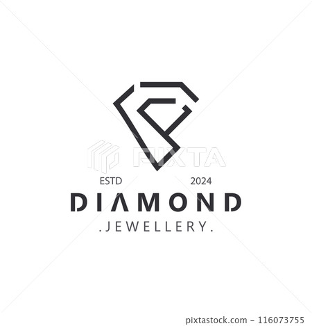 Diamond jewelry Logo, jewelry shop business identity, emblem, creative design 116073755
