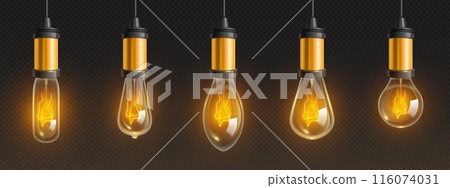 Vintage light bulbs set 116074031