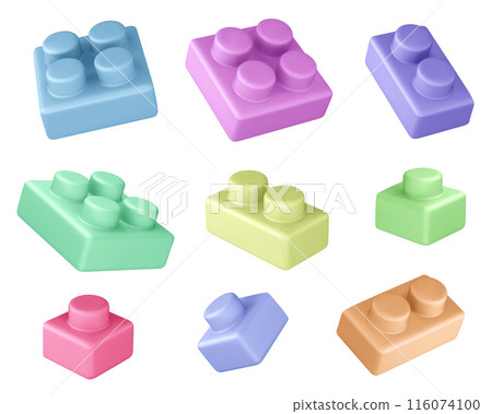 Plastic constructor bricks set 116074100
