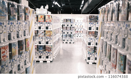 Gashapon shop in Ikebukuro. capsule toy is popular in Japanese young culture Gashapon shop in Ikebukuro. capsule toy is popular in Japanese young culture 116074388