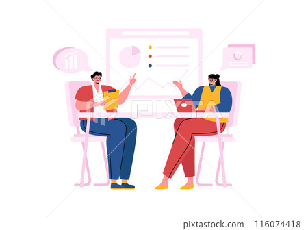 Business Audit Documents Vector Illustration with Charts, Accounting, Calculations, and Financial Report Analytics on a Flat Cartoon Background 116074418