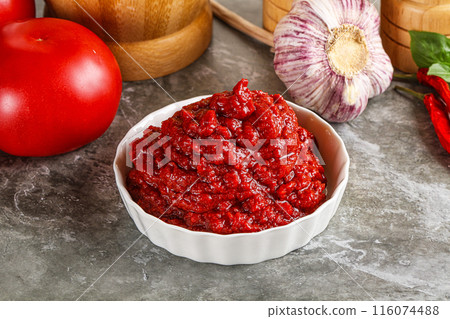 Natural organic red tomato paste Natural organic red tomato paste 116074488