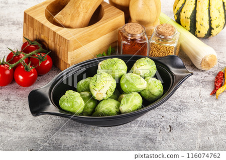 Brussels sprout cabbage in the bowl 116074762