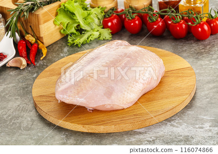 Raw chicken breast with skin Raw chicken breast with skin 116074866