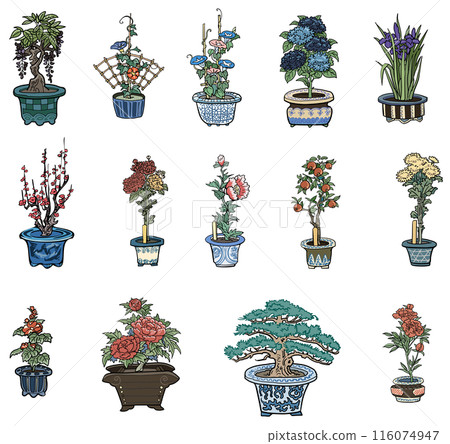 Ukiyo-e Flowers - Set 116074947