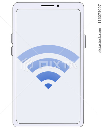 智慧型手機（白色）內顯示的 Wi-Fi（藍色） 116075097