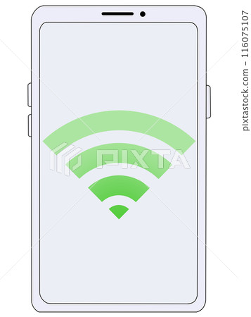 智慧型手機(白色)內顯示的 Wi-Fi(綠色) 智慧型手機(白色)內顯示的 Wi-Fi(綠色) 116075107