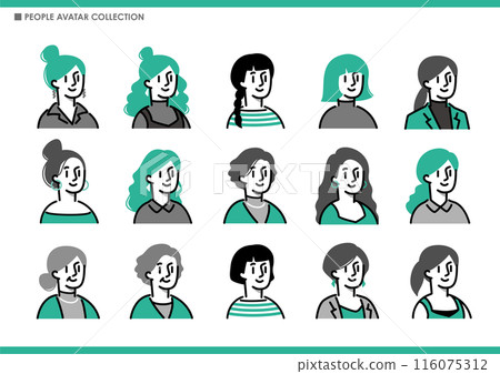 Set of simple women icons 116075312