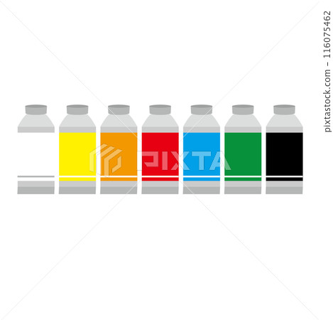 Paint tube set colorful art icon illustration 116075462