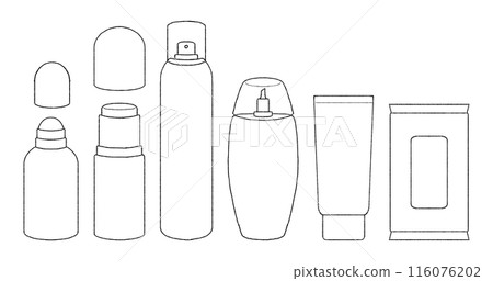 止汗劑的線條畫插圖 116076202