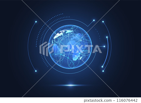 Global network connection. World map point and line composition concept of global business. Vector Illustration 116076442