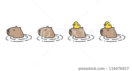 capybara icon vector shower duck rubber pet cartoon character logo symbol illustration isolated clip art design 116076857