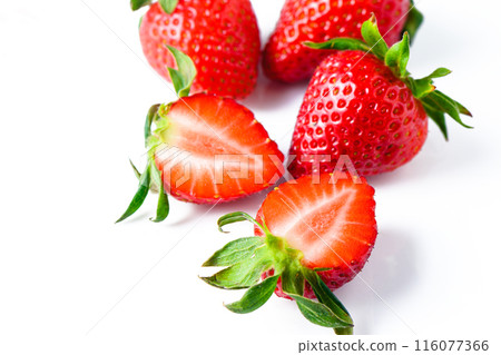 Fresh strawberries isolated on white background. Fresh strawberries isolated on white background. 116077366