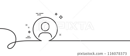 Headshot line icon. Continuous one line with curl. Avatar placeholder sign. User profile symbol. Headshot single outline ribbon. Loop curve pattern. Vector Headshot line icon. Continuous one line with curl. Avatar placeholder sign. User profile symbol. Headshot single outline ribbon. Loop curve pattern. Vector 116078373