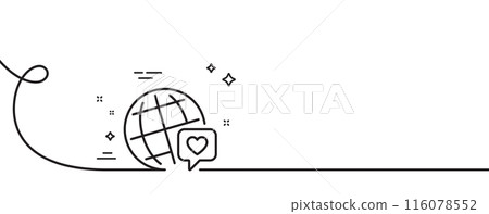 Friends world line icon. Continuous one line with curl. Friendship love sign. World brand ambassador symbol. World brand single outline ribbon. Loop curve pattern. Vector Friends world line icon. Continuous one line with curl. Friendship love sign. World brand ambassador symbol. World brand single outline ribbon. Loop curve pattern. Vector 116078552