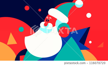手绘卡通圣诞老人扁平化插画 116078720
