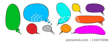 Empty colored bubbles for text. 116078996