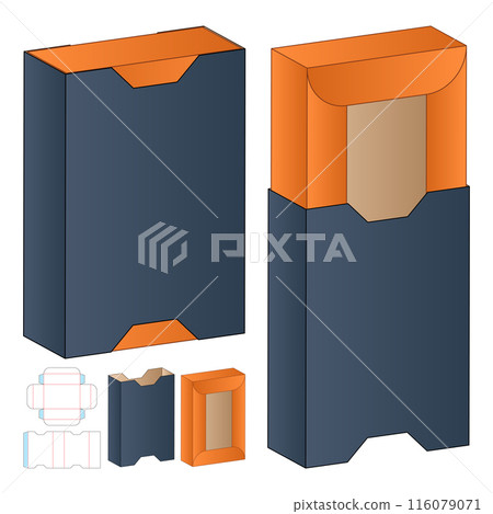 Box packaging die cut template design. 3d mock-up 116079071