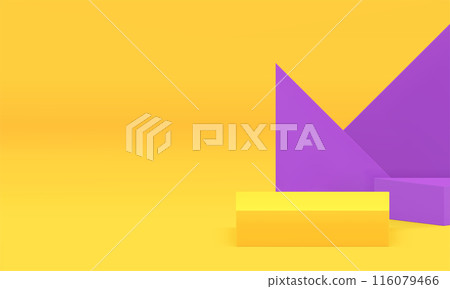 Vivid 3d showroom mock up podium geometric shapes for show realistic vector illustration Vivid 3d showroom mock up podium geometric shapes for show realistic vector illustration 116079466