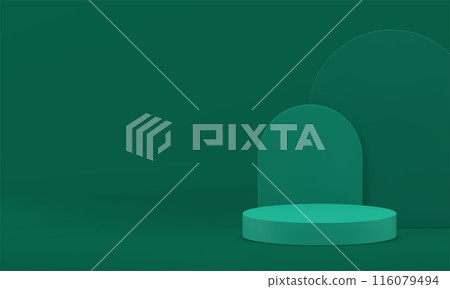 3d green showroom minimal podium mock up banner for presentation realistic vector illustration 3d green showroom minimal podium mock up banner for presentation realistic vector illustration 116079494