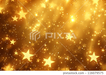Gorgeous background material with scattered gold stars 116079575